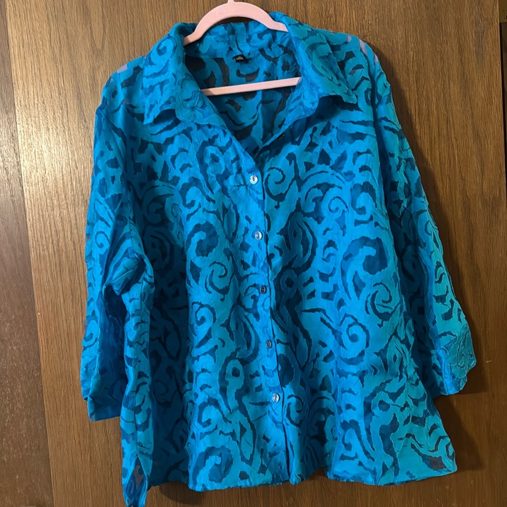 Lacy 4X Teal Shirt